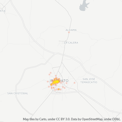 36690 Mapa de calor de densidad empresarial
