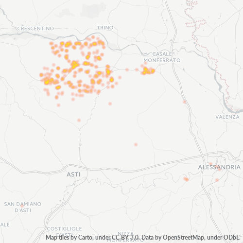 Mappa di calore per cap 15020