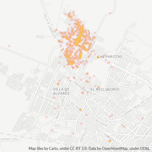 28979 Mapa de calor de densidad empresarial