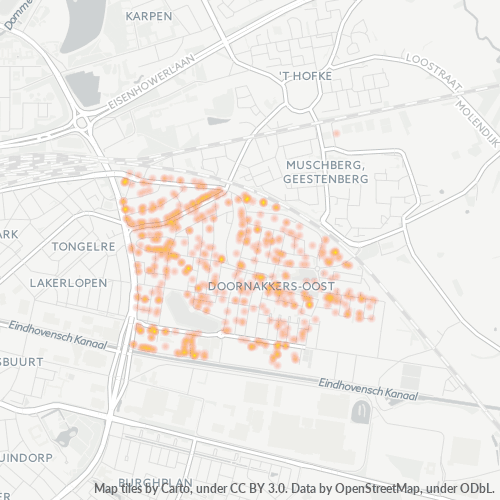 Heatmap voor postcode 5642