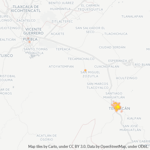 75700 Mapa de calor de densidad empresarial