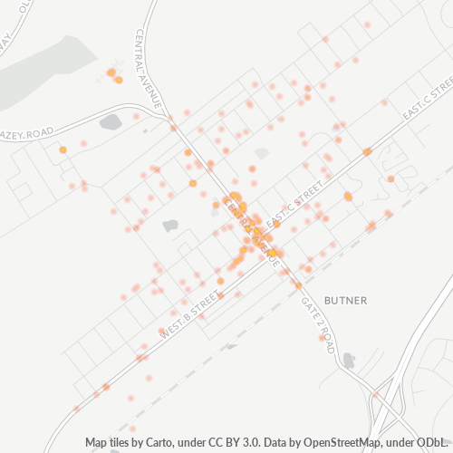 27509 Business Density Heatmap