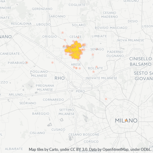 20024 Mappa di concentrazione per la densità di aziende