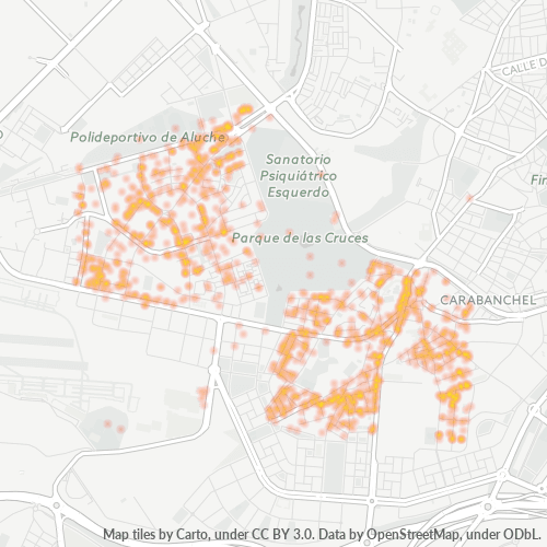 28044 Mapa de calor de densidad empresarial