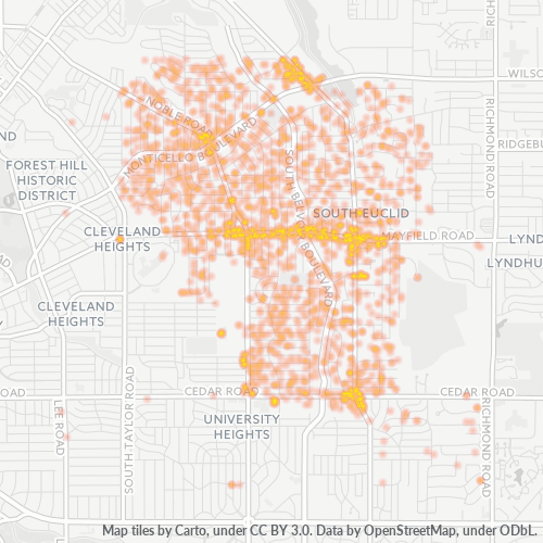 44121 Business Density Heatmap