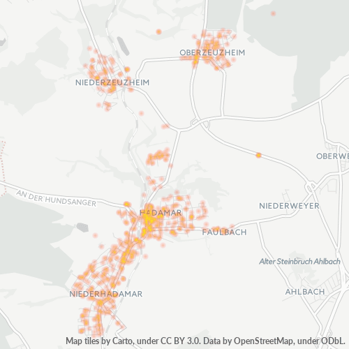 Heatmap für plz 65589