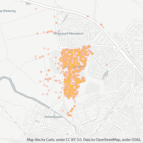 Heatmap voor postcode 3828