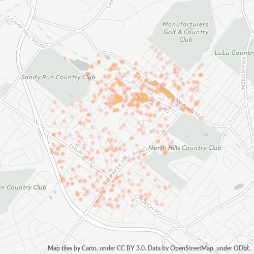 19075 Business Density Heatmap