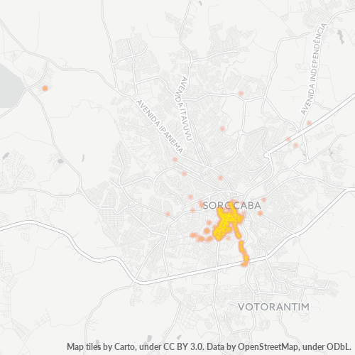 18030-000 Mapa de calor de densidad empresarial