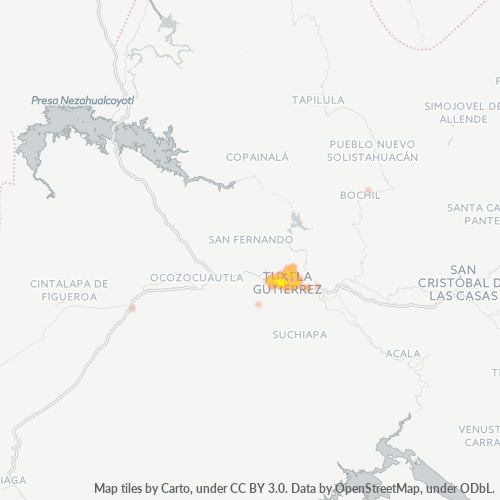 29060 Mapa de calor de densidad empresarial