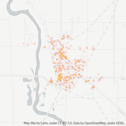 67110 Business Density Heatmap