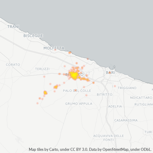 Mappa di calore per cap 70032