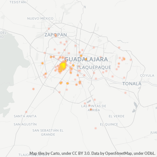 44530 Mapa de calor de densidad empresarial