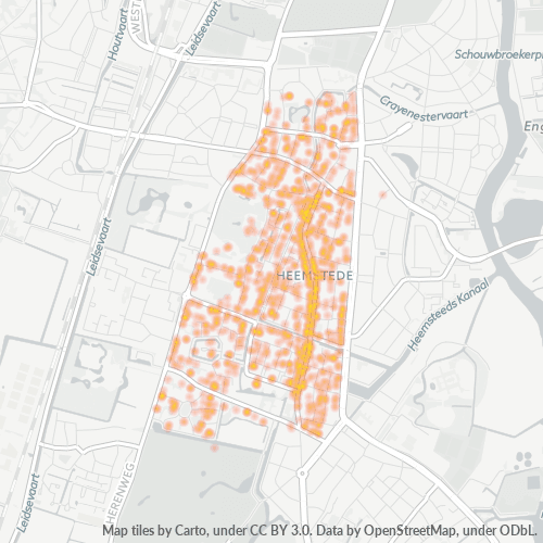 Heatmap voor postcode 2101