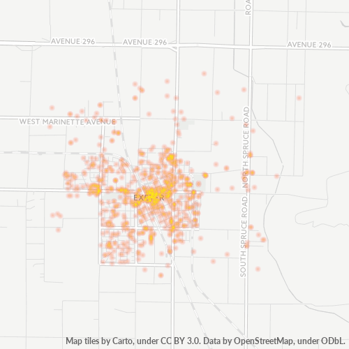 93221 Business Density Heatmap