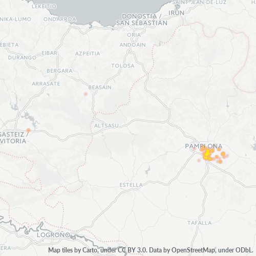 Mapa de calor para código postal 31192