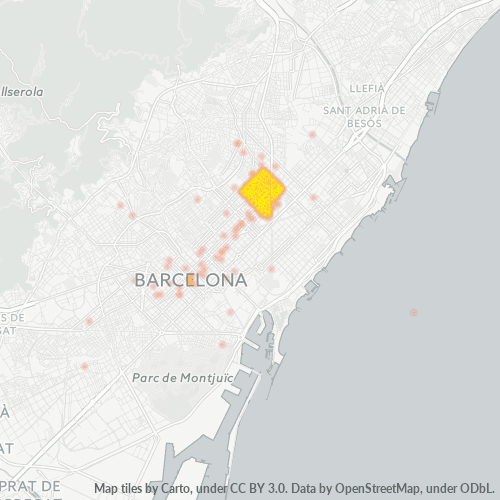 08026 Mapa de calor de densidad empresarial