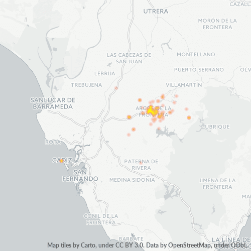 Mapa de calor para código postal 11630