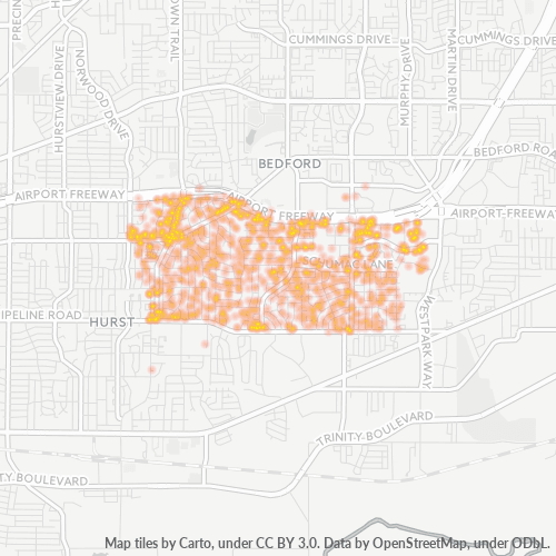 76022 Business Density Heatmap