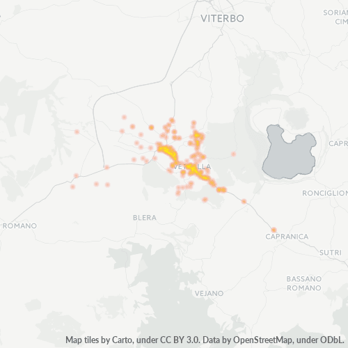 Mappa di calore per cap 01019