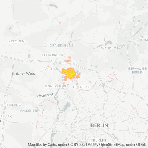 Heatmap für plz 16540