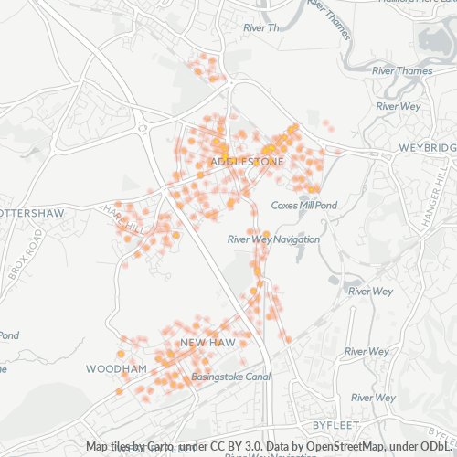 KT15 Business Density Heatmap