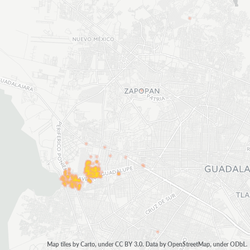 45037 Mapa de calor de densidad empresarial