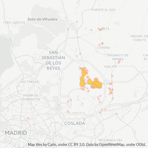 28860 Mapa de calor de densidad empresarial