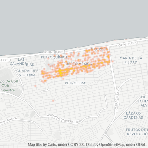96510 Mapa de calor de densidad empresarial