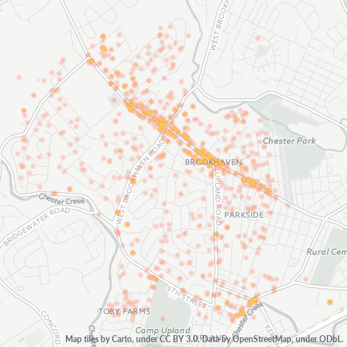 19015 Business Density Heatmap