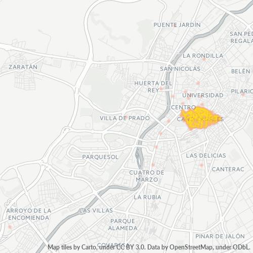 Mapa de calor para código postal 47004