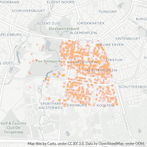 Heatmap voor postcode 5644