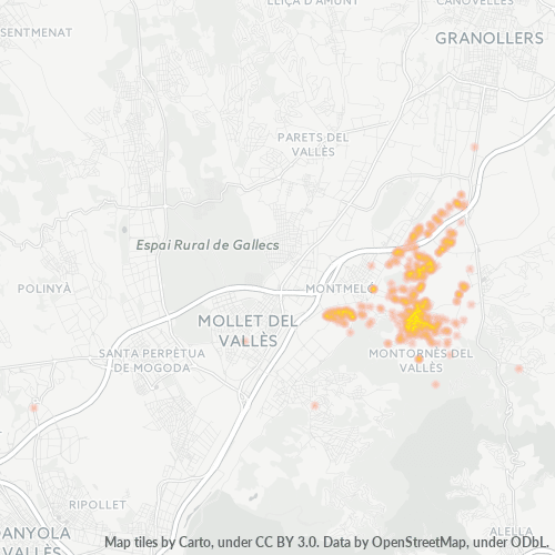 Mapa de calor para código postal 08170