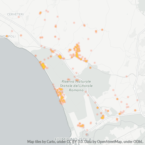 Mappa di calore per cap 00050