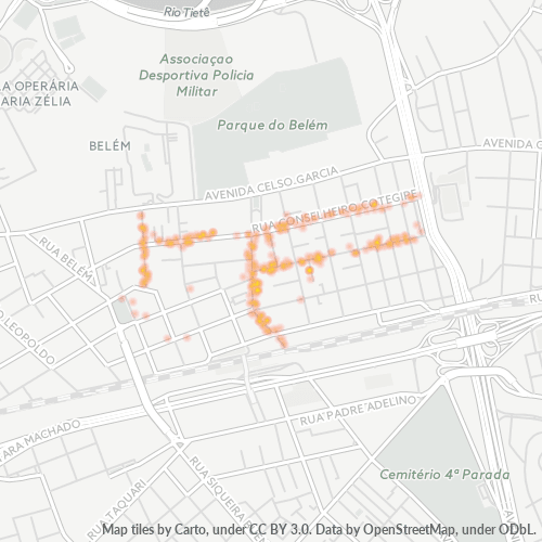 03058-000 Mapa de calor de densidad empresarial