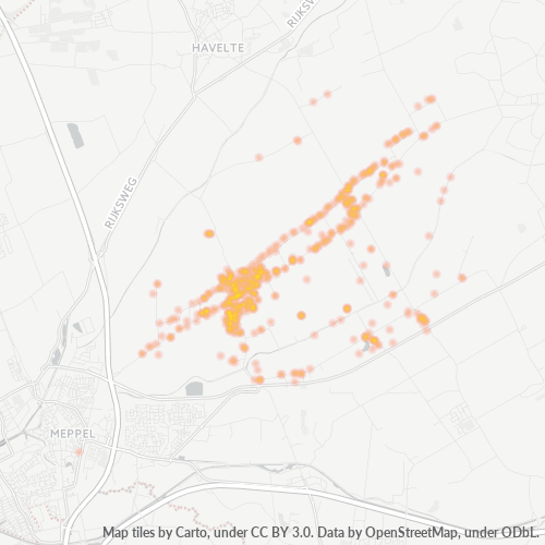 Heatmap voor postcode 7961