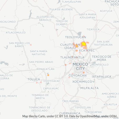 54930 Mapa de calor de densidad empresarial