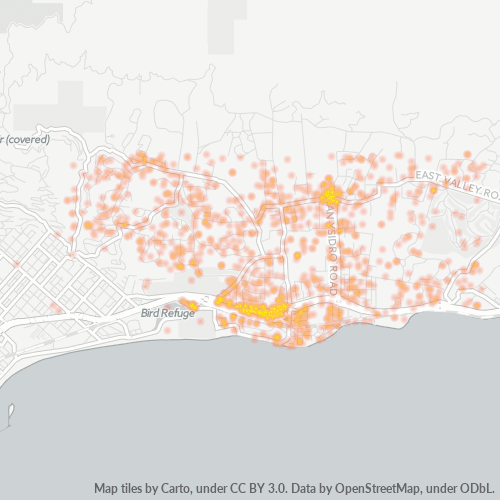 93108 Business Density Heatmap
