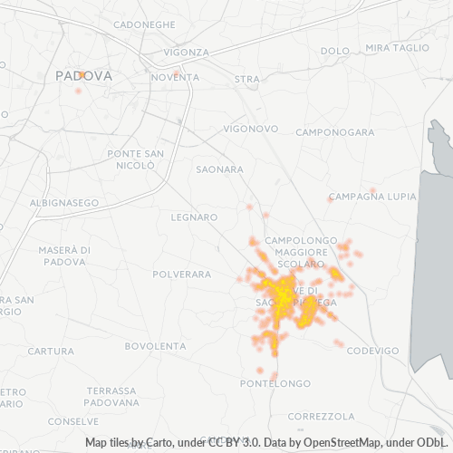 35028 Mappa di concentrazione per la densità di aziende