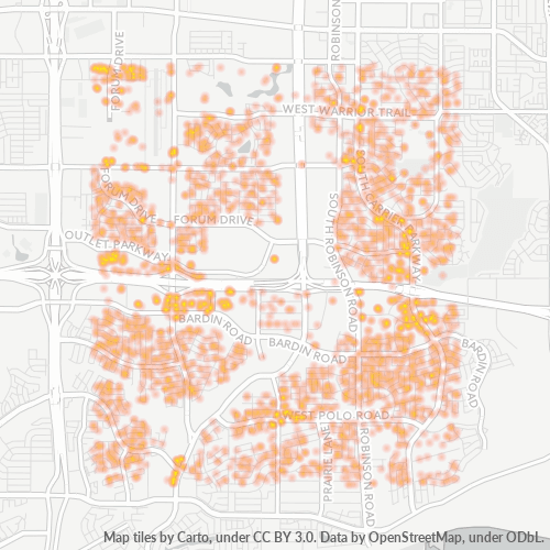75052 Business Density Heatmap