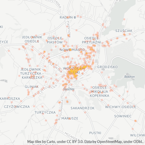 44-300 Mapa intensywności działalności gospodarczej