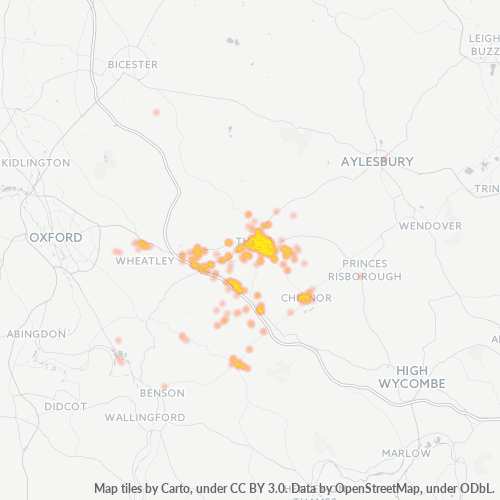 OX9 Business Density Heatmap
