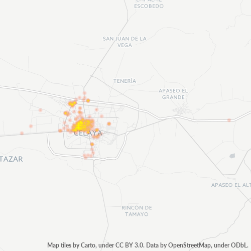 38040 Mapa de calor de densidad empresarial