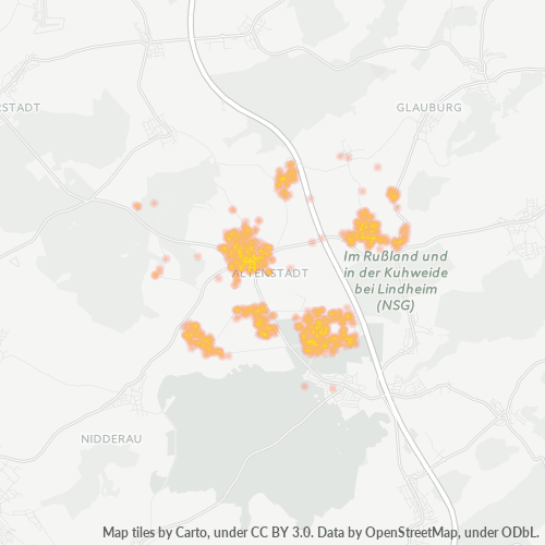 Heatmap für plz 63674