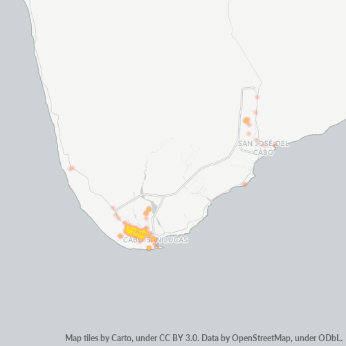 23473 Mapa de calor de densidad empresarial