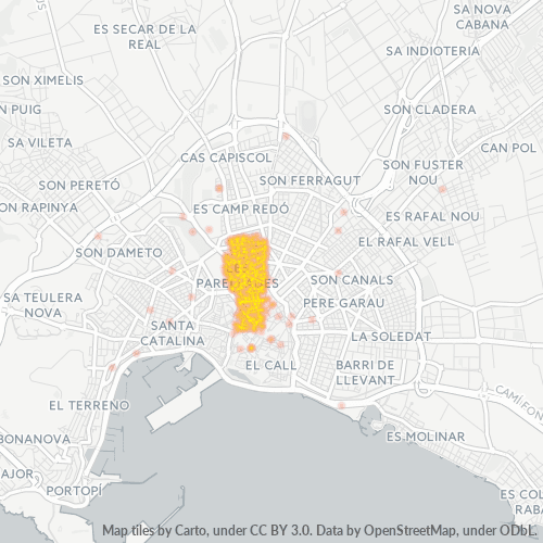 07003 Mapa de calor de densidad empresarial