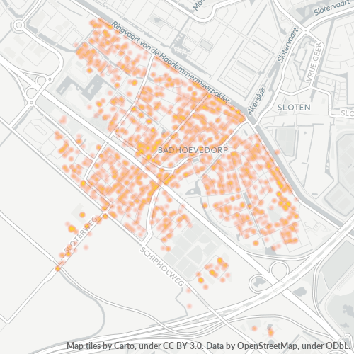 Heatmap voor postcode 1171