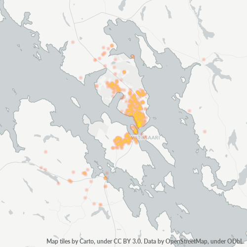44500 Yritystiheys lämpökarttana