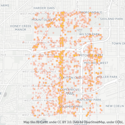 53221 Business Density Heatmap