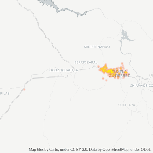 29020 Mapa de calor de densidad empresarial